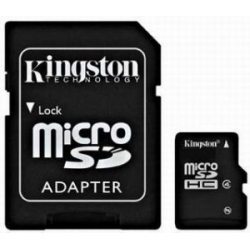Kingston karta pamięci micro SDHC 8GB class 4 + Adapter