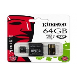 Kingston karta pamięci micro SDHC 64GB class 10 + Adapter + Czytnik USB